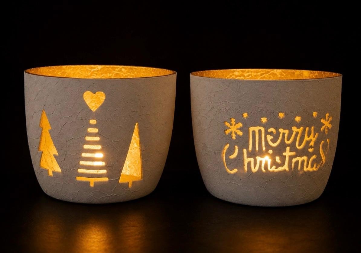 Textured Gold-Lined Festive Ambient Votives